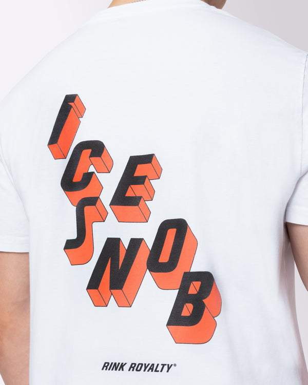 ICESNOB White T-shirt, Rink Royalty tee, graphic ice hockey, premium organic cotton white tee, unisex hockey t-shirt.