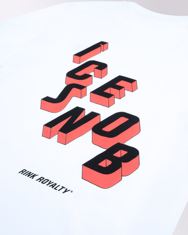 ICESNOB White T-shirt, Rink Royalty tee, graphic ice hockey, premium organic cotton white tee, unisex hockey t-shirt.