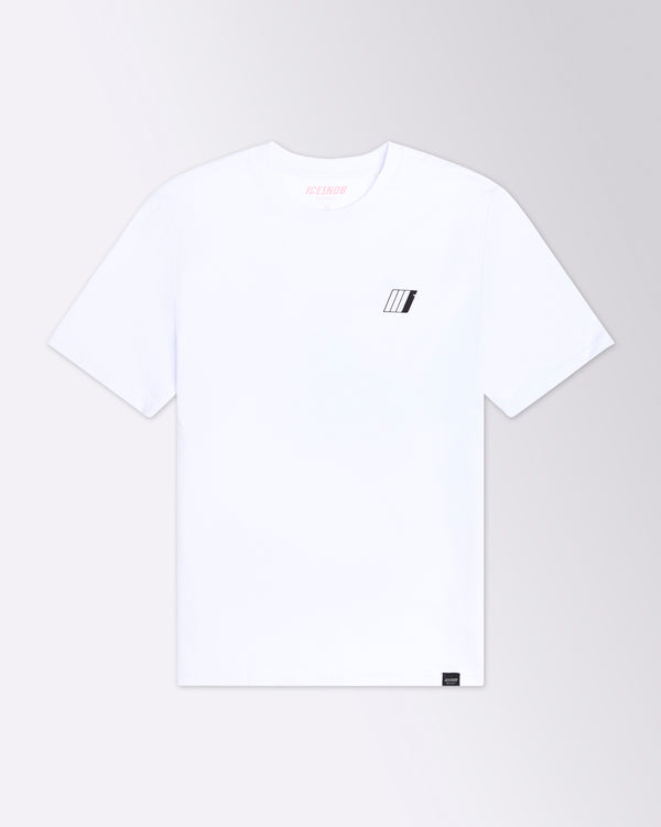 White ICESNOB Rink Royalty T-shirt with small black chest logo on front. 